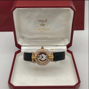 CARTIER VERMEIL COLISEE GP Argent Watch 0.90TCW DIAMONDS Trinity Dial Watch